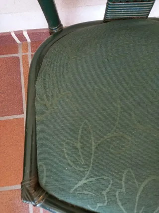 Silla de ratán verde