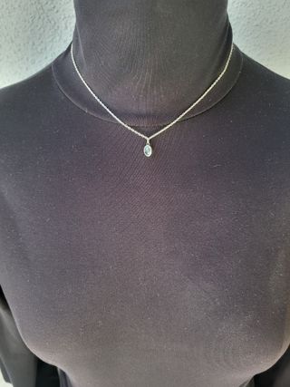 Colgante Aguamarina Natural con Cadena Plata 925