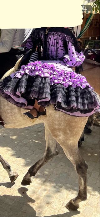 Traje Flamenca Morado y Negro