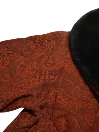 Cappotto vintage lana pelliccia marrone donna XL