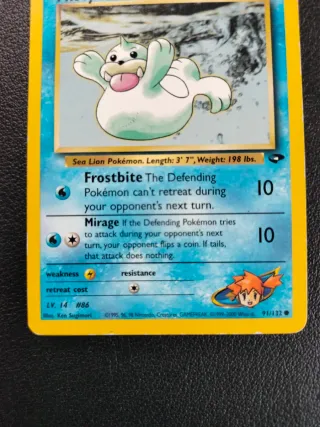 Carta Pokémon Misty's Seel 91/132