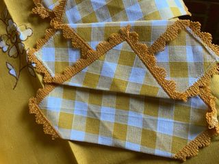 Tovaglietta Boho quadrata con 6 tovaglioli