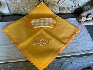 Tovaglietta Boho quadrata con 6 tovaglioli
