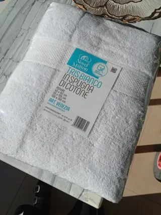 Set 3 Asciugamani Cotone Bianco Novel Maison