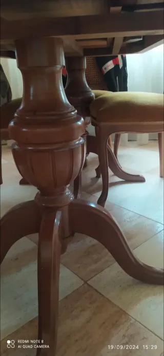Comedor Completo de Madera y Cristal, Regalo Sofa