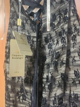 Vestido ASPEED fiesta beige y negro