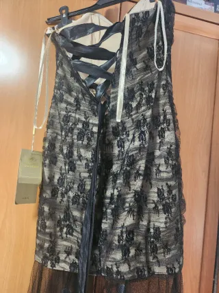 Vestido ASPEED fiesta beige y negro