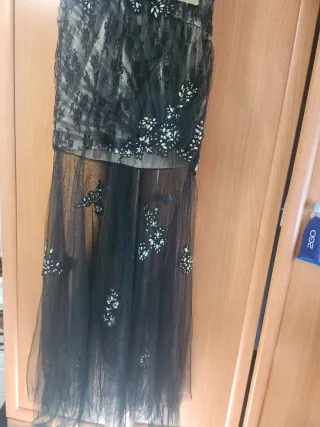 Vestido ASPEED fiesta beige y negro