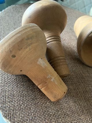 Set 3 imbuti vintage torniti a mano