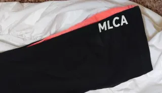 Leggings ragazza Molecola neri con bande colorate