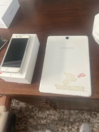 Huawei P10 Plata/Blanco y tablet samsung