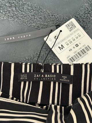 Minifalda rayas Zara (Talla M) 100% Cupro
