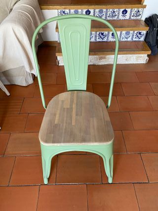 Pack 6 sillas estilo industrial Tolix madera
