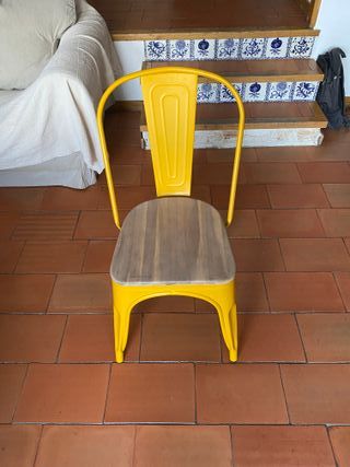 Pack 6 sillas estilo industrial Tolix madera