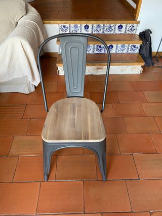 Pack 6 sillas estilo industrial Tolix madera