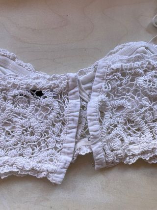 Top Zara pizzo bianco taglia XS