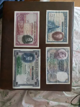 Lote Billetes Banco de España 25, 50, 100 Pesetas