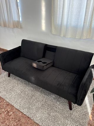 Sofá cama negro 3 plazas - ENTREGA GRATIS!
