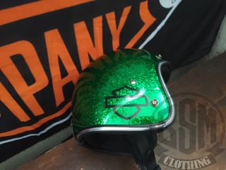 Casco metal flake verde HD