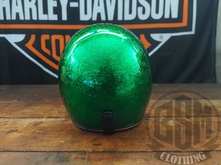 Casco metal flake verde HD