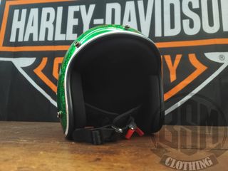 Casco metal flake verde HD