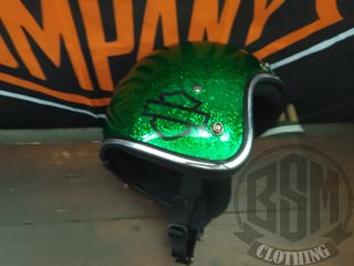 Casco metal flake verde HD