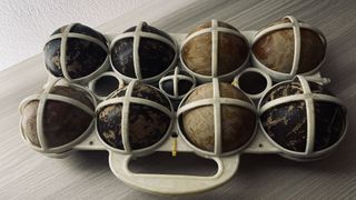 Set bocce da pétanque legno anni 60