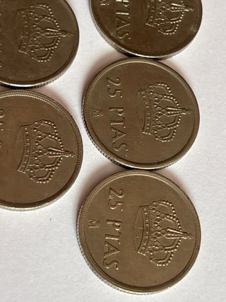 Lote 5 Monedas 25 Pesetas 1982 Juan Carlos I