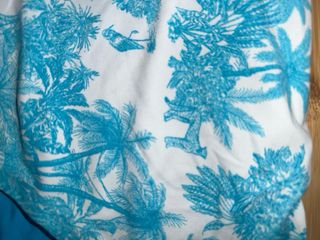 Bikini Calzedonia Estampado Palmeras Azul y Blanco