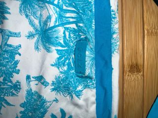 Bikini Calzedonia Estampado Palmeras Azul y Blanco