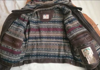 Chaqueta Cuero Vintage Flying Squad Made in France