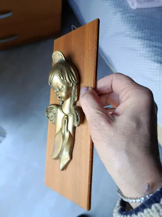Quadretto angelo oro su legno