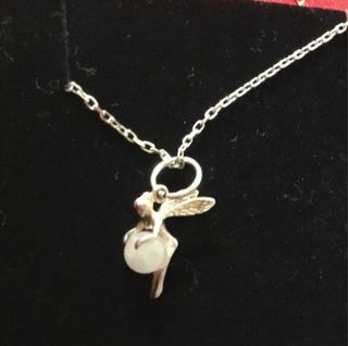 Colgante Hada con bola del mundo Cadena Plata