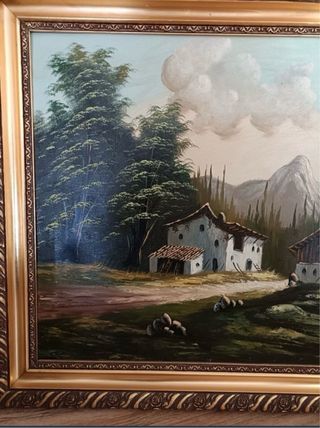 Cuadro pintado paisaje