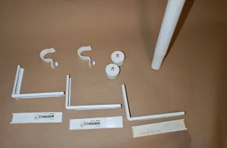 Barra Cortina Blanca + Soportes y Remates