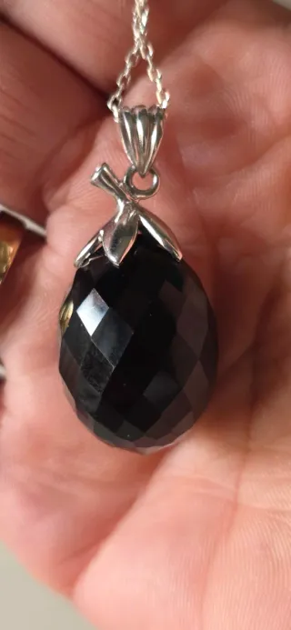 Gargantilla de plata y fruta onix