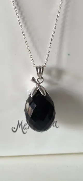 Gargantilla de plata y fruta onix