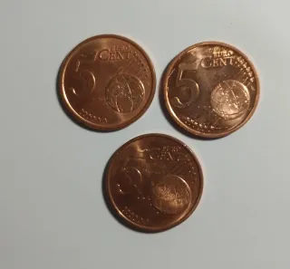 Trittico Monete 5 Euro Cent