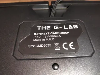 Teclado Gaming G-Lab Keyz Carbon USB 105 Teclas