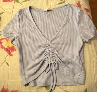 Top fruncido Pull&Bear azul