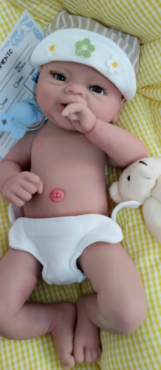 Bebé Reborn Silicona Completa Niño 37cm