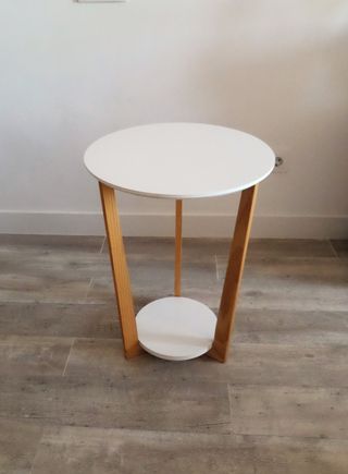 Mesa auxiliar redonda SoBuy madera