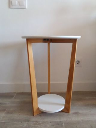 Mesa auxiliar redonda SoBuy madera