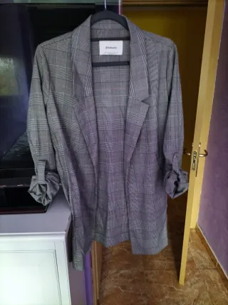 Blazer Stradivarius Cuadros Talla M