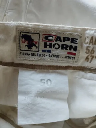 Pantaloni uomo Cape Horn lino cotone bianchi tg.50