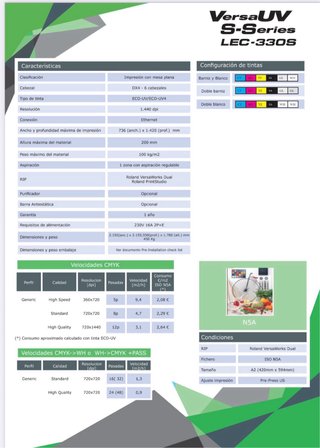 Roland LEC-330 UV Impresora (factura Iva incluido)