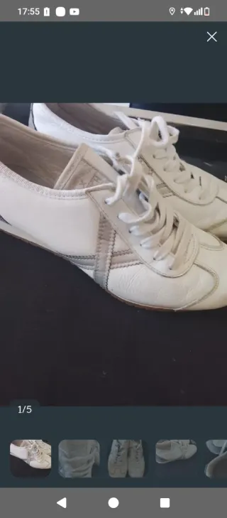 Zapatillas Munich Blancas y Plateadas