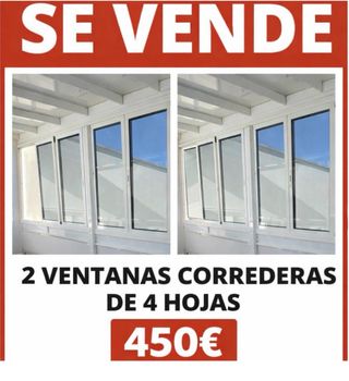 2 Ventanas Correderas Aluminio 4 Hojas