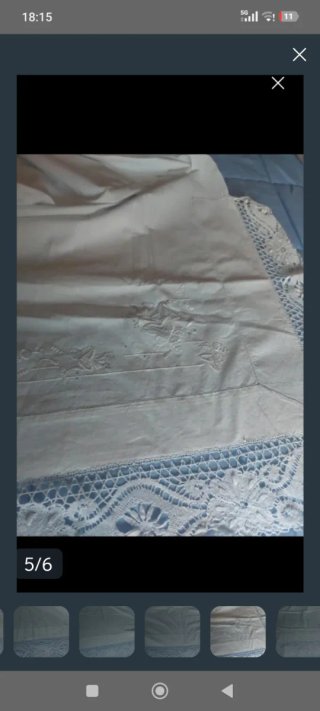 Juego sábanas bordadas y bolillos