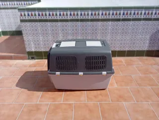 Transportín Perro Mediano-Grande Gris/Blanco